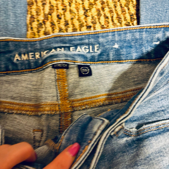American Eagle Stretch High Waisted Skinny Kick Bootcut Jean Denim - Picture 15 of 15